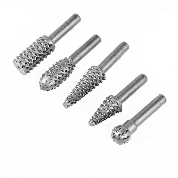 

vastar 5pcs rotary craft files steel rotary rasp file 1/4" shank drill bits burrs wood bits grinding power carving hand tool1