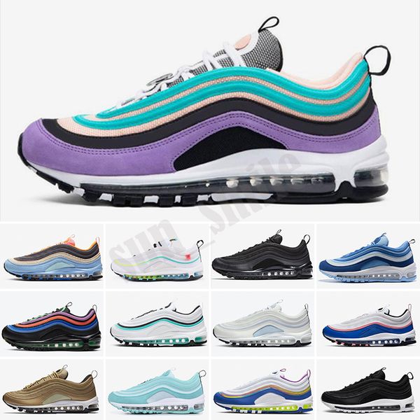 

mens 97 running shoes jesus triple black bullet white women 97s undefeated trainer reflective bred game royal sneakers