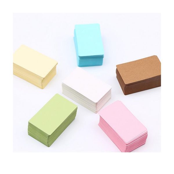 

100pcs/box cowhide color word card new blank kraft paper ten choices handwritten card 100pcs/box bbyblt