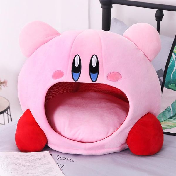 

cat beds & furniture puppy pet dog soft warm nest kennel bed cute kirby plush small house sleeping mat pad products cozy