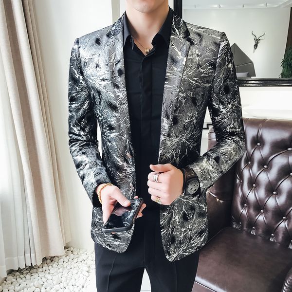 

2021 new men high-quality stylish suits lantern jacket impression velvet blazer dress 5xl ttpc, White;black