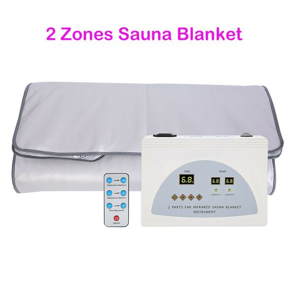 

factory price infrared sauna blanket 2 zone fir far slimming heating spa therapy portable detox beauty equipment ray heat