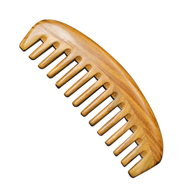 

hair brushes anti-hair loose no-static health head massager wide tooth comb convenient hairbrush wooden salon spa, Silver
