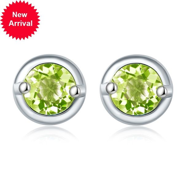 

hutang feminine earrings of precious natural green peridot solid 925 silver sterling fine jewels new arrival to the present, Golden;silver