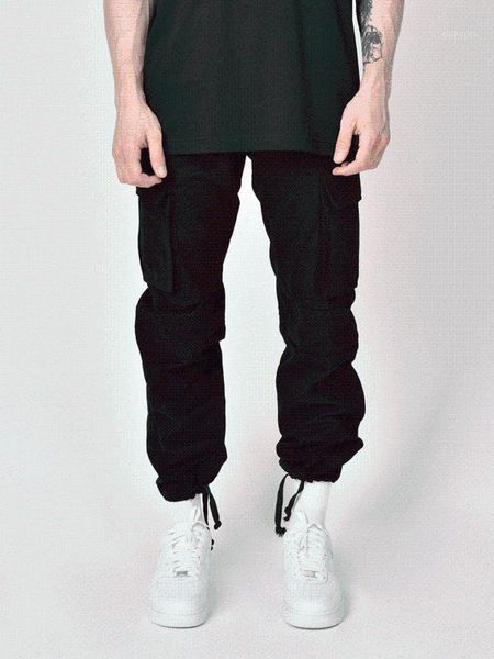 

2020new men's korean style fashion high street style cargo pants go with the school wind plus size pants cn(origin) 231, Black