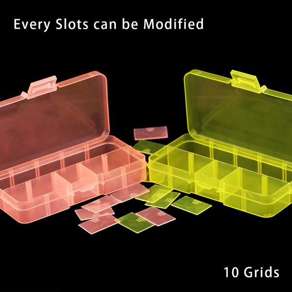 

jnby 7 цветов пластиковый прямоугольник 10 сетка для хранения ящик для хранения серьезы кольцо ювелирные изделия бин бусины чехол контейнер