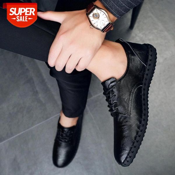 

men genuine leather loafer shoes lace up outdoor driving shoes spring autumm flat footwear men fashion big size 47 #fs0a