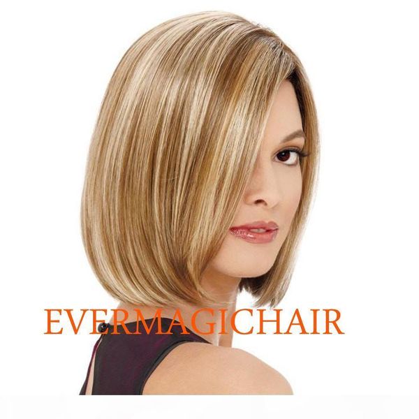 

short human hair bob wigs brazilian lace front human hair wigs ombre color 10 613# bob wigs highlight remy straight lace front wig, Black;brown