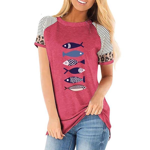 

vicabo female t shirt cotton cartoon fish cat leopard women summer t shirt women's t shirt ladies casual tees #w, White