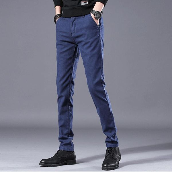 

men's pants 2021 design autumn casual slim pant straight trousers male fashion stretch business men size 28-38, Black