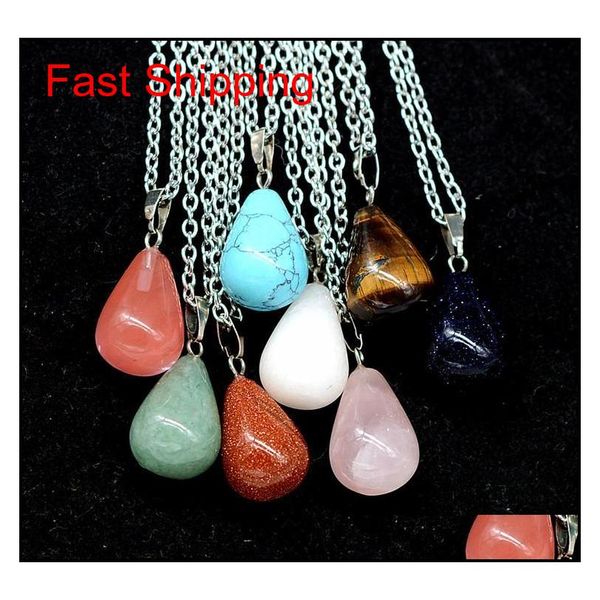 

heart hexagonal prism turquoise opal natural quartz crystal healing chakra stone pendant necklace jewelry for women jllhqb bdesybag, Silver