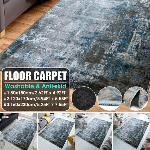 

thick grey carpet tie dyeing plush soft carpets for living room bedroom anti-slip floor mats bedroom water absorption carpet rug
