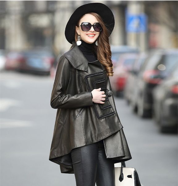

2021 new new spring for women jacket genuine leather wplr, Black
