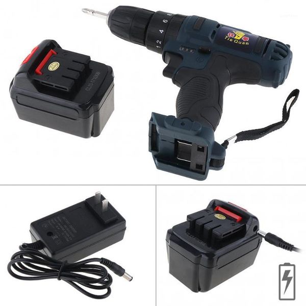 

ac 110 - 220v impact cordless 21v electric drill / screwdriver with 45 n*m lithium battery and two-speed adjustment button1