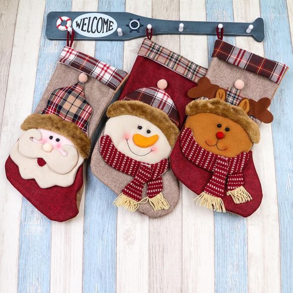 

christmas decorations year large stockings socks santa claus candy bags snowmen gift stock xmas tree decor festival party ornament1