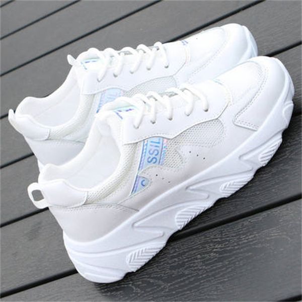 

new spring 2021 lace up to tender designers ladies thick white shoes pink woman chaussures femme fs53, Black