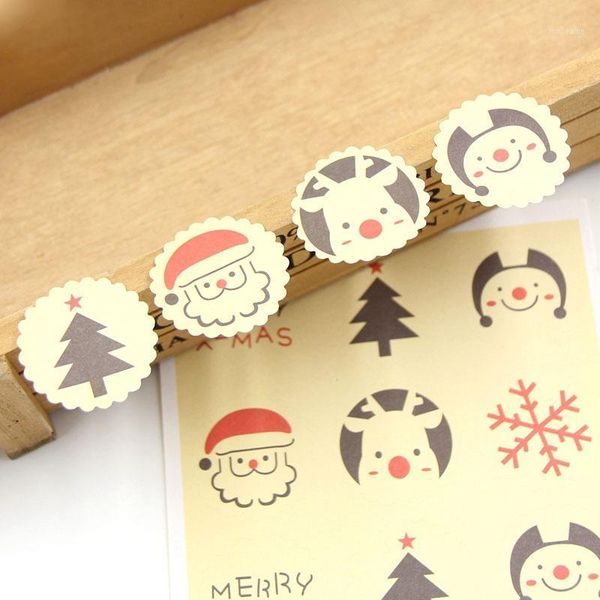 

party favor 10 sheets/bag merry christmas santa claus gift tags stickers favors accessories diy biscuit gifts decoration1