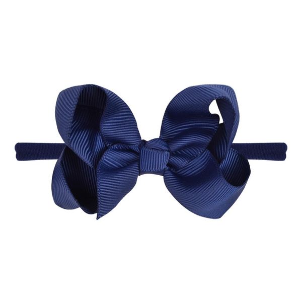 

1pcs solid nylon ribbon bowknot baby headband for girls elastic hair bands handmade turban headwear cute kids hair accessories q sqcisn
