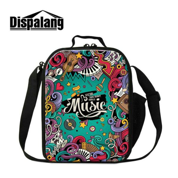 

creative design music kid lunchbox for school small canvas lunch bags for students girls boys lovely food meal lancheira thermal cooler bags