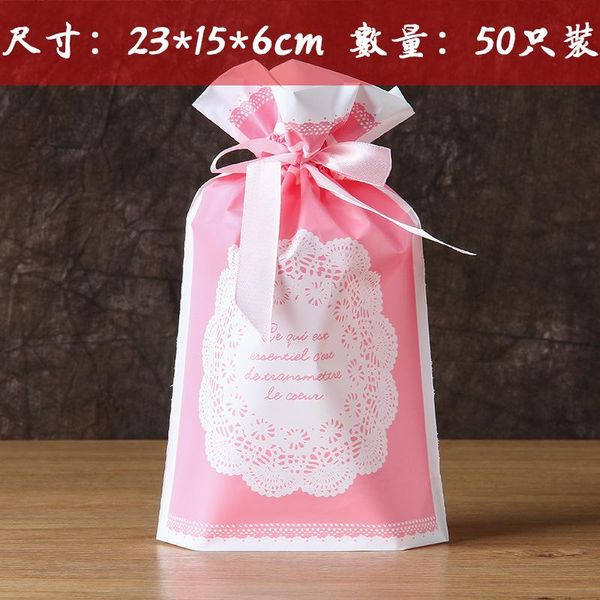 

50шт 1lot свежие ленты мешки drawstring рождественские инкапсуляцию подарочные пакеты выпечка печенье хранения bundle карманы деликатных сум