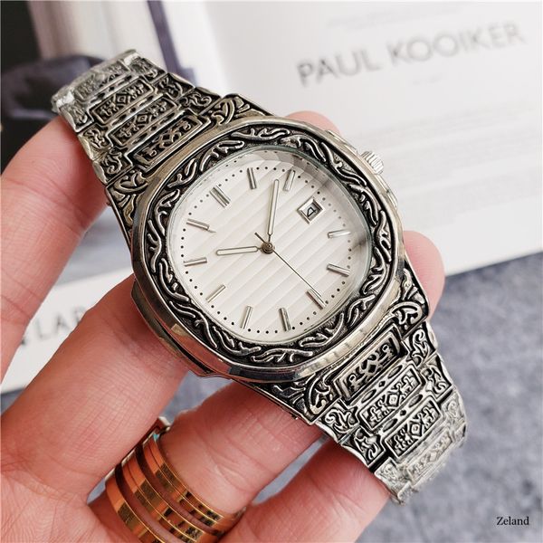 

pp business designer watches swiss patek brand watches mens luxurious waterresistant wristwatch waterproof quartz timepieces male aaa watch, Silver