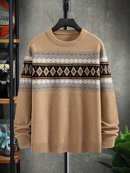 

men geo pattern sweater n8mn#, White;black