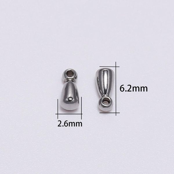 

20pcs/lot 2.6*6.2mm stainless steel bead findings extender chain pendant water drop end beads for diy jewelry making accessories bbyuga