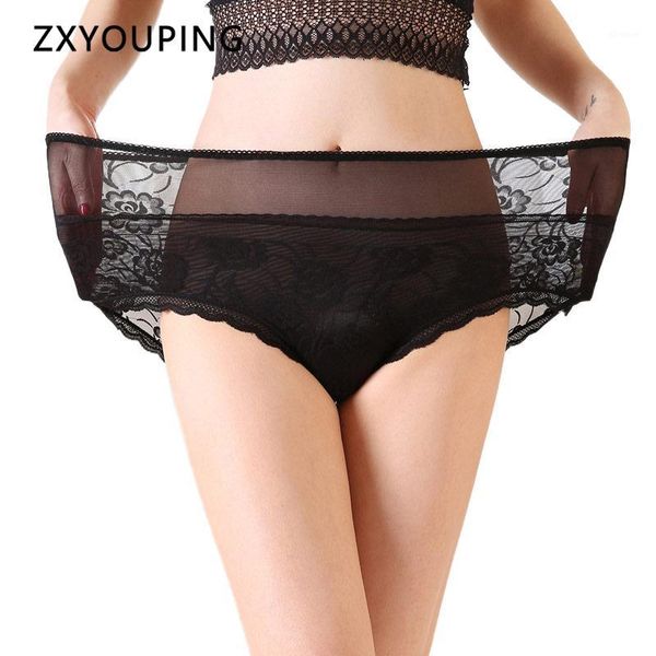 

transparent panties for women plus size xl-4xl high waist briefs seamless embroidery lace underwear big size lingerie lady1, Black;pink