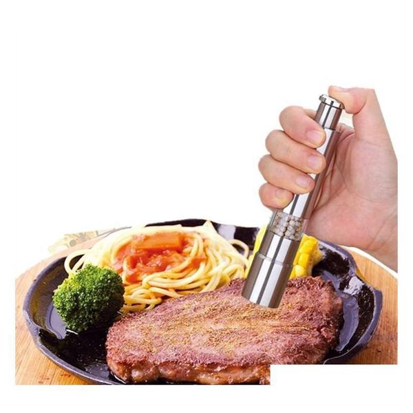 

stainless steel pepper grinder portable manual pepper muller seasoning pepper mills machine mini cooking kitchen t2i5484 ozdg0