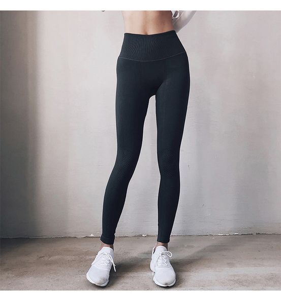 

new yoga sports capris women's tight height elastic high waist slim fitness pants, Black