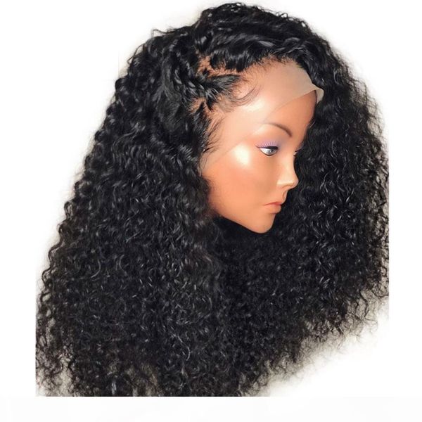 

brazilian lace wig with baby hair long curly virgin brazilian glueless 13x4 deep part lace front curly human hair wigs full ends, Black;brown