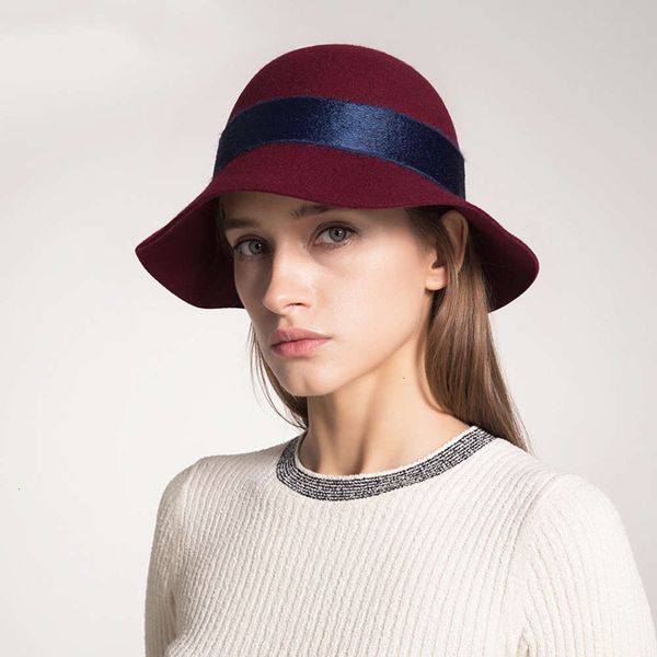 

hat children's autumn woollen and winter british fisherman's hat go shopping wide brim basin hat, Blue;gray