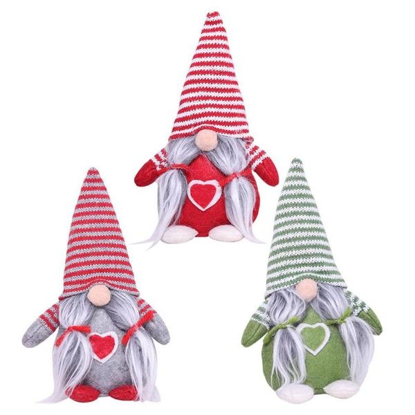 

2020 Christmas Ornaments Santa Claus Snowman Christmas Striped Hat Bearded Faceless Doll Xmas Tree Decoration 2021 Navidad