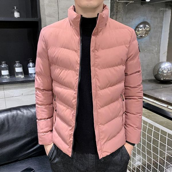 

men's cotton padded jacket autumn and winter 2020 new korean standing collar cotton padded jacket men's fashion1, Black