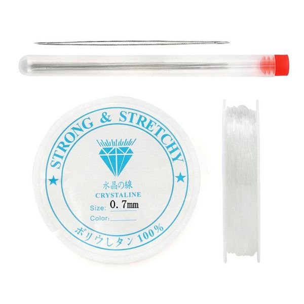 

2 rolls elastic thread + 5pcs big eye curved beading needles pins jewelry findings set fit jewelry making beading accessories wmtpzi