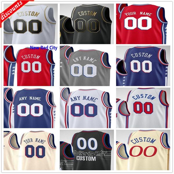

custom printed 0 tyrese maxey 18 shake milton 30 furkan korkmaz isaiah joe paul reed danny green man women kids youth basketball jerseys, Black;red