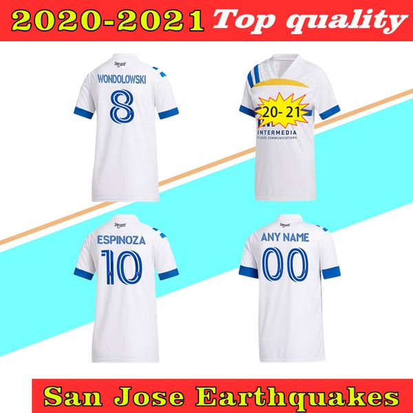 

2020 2021 san jose earthquakes soccer jersey 20 21 mls #10 espinoza wondolowski uniform mens #6 alanis yueill football shirts, Black;yellow