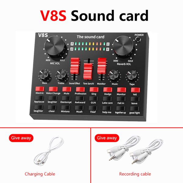 V8S Bluetooth USB Externe Soundkarte Headset Mikrofon Webcast Persönliche Unterhaltung Streamer Live-Übertragung Für PC Computer