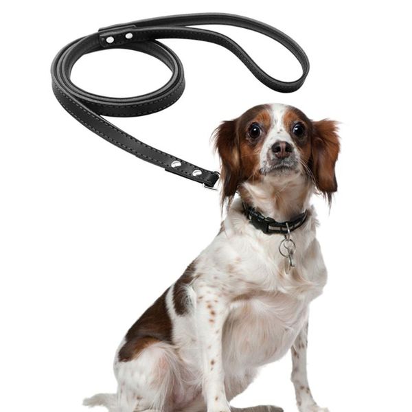 

5 colors leather dog leash long rope pet puppy cat walking training leashes for small medium large dogs chihuahua 12 sqczeb
