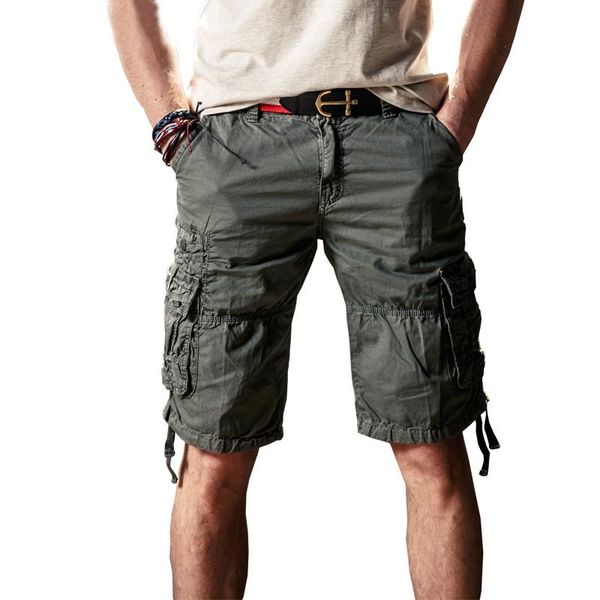 

men's shorts drop mens cargo casual cotton multi-pockets loose overalls 29-40 jpdk11, White;black