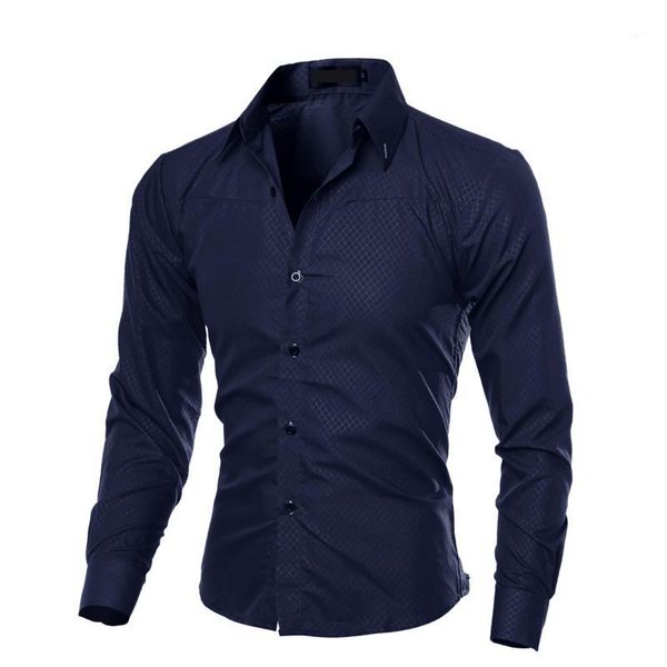 

new 2018 fashion spring autumn diamond casual business dress men clothing slim fit shirts camisetas masculina plus size 5xl1, White;black