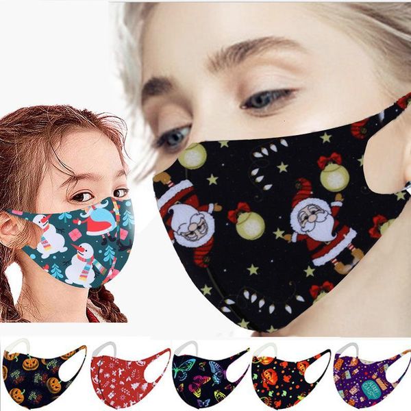 

dust-proof face christmas breathable santa claus fashion elk printing ice silk cotton mask for men and women x