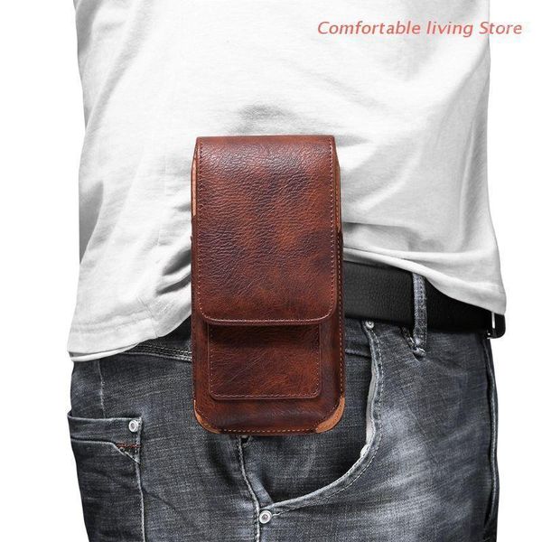 

men pu leather waist belt bag small hook fanny waist bag hip bum pack1
