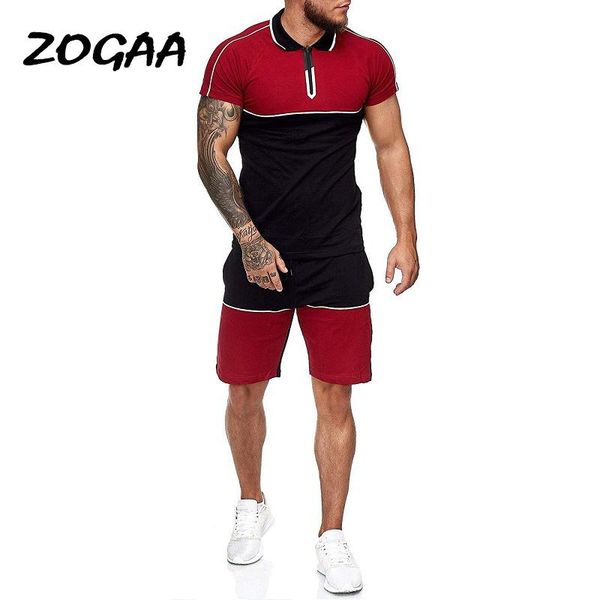 

zogaa sets men men's summer sports suit slim casual fashion sportswear patchwork tracksuit mens sweatsuit plus size chic new, Gray