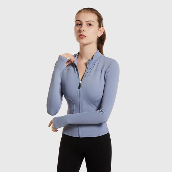 

yoga outfits web celebrity sports coat women tight suit quick dry long sleeve cardigan running fitness jacket, White;red