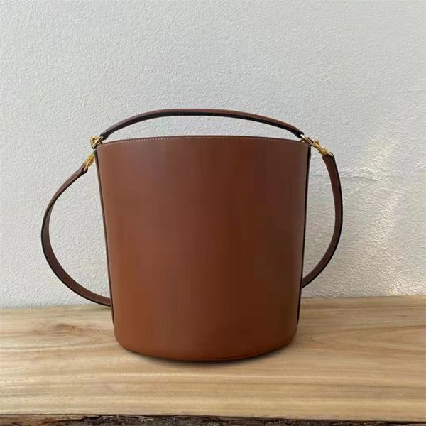 

designer women shopping totes brown color real calf leather handbags gold hardware bucket bags update mother&baby composite bags fashion wal