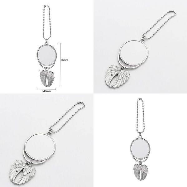 

покрыванные серебряные автомобили украшения дома висит очарование ангела крыло круглые сублимационные заготовки металлические автомобильные