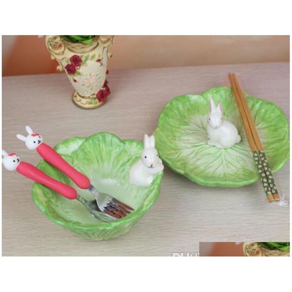 

food fruits rice salad pottery ceramic bowl soup tableware dinner bowl spoon creative lovely hand painted for chi jllzsa jjxh
