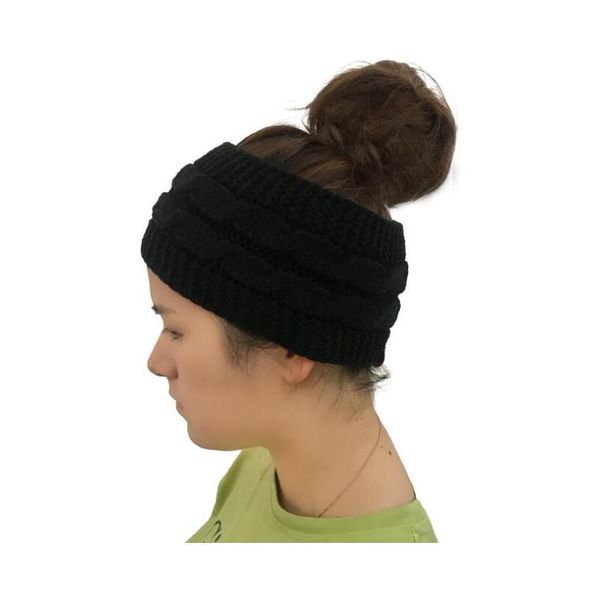 

women winter warm knitted hats headwear stretchy soft comfort ponytail hats skullies beanies hats no wool ca qylouy