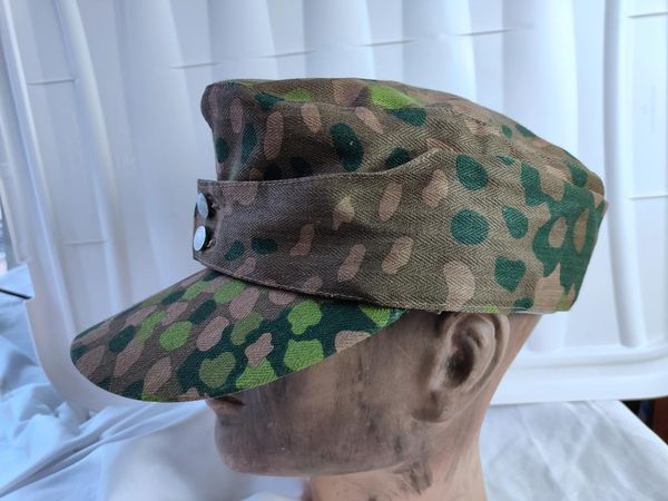 Шляпа шляпы с краями Второй мировой войны Германская армия Dot 44 PEA CAMO HAT HAT Field Cap Soldier War Reenactments 56051011